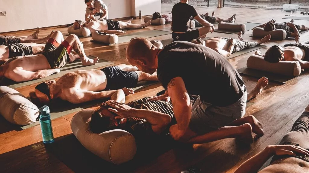 Ademwerksessie tijdens een Mindfully workshop