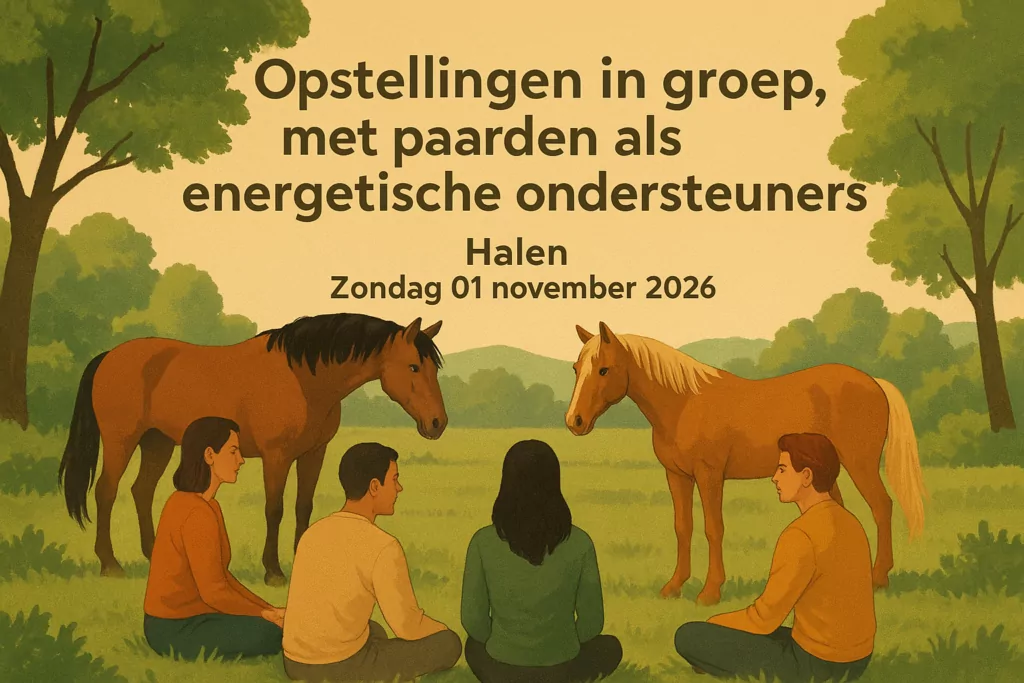 Opstellingen in groep, met paarden als energetische ondersteuners